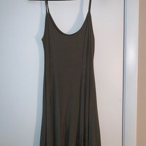 Army green flow dress
